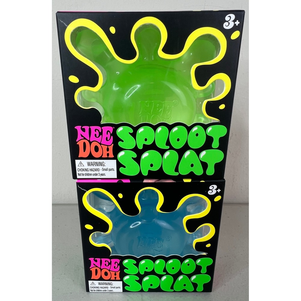 NEW NeeDoh Sploot Splat Set Blue & Green Authentic Stress Reliever Fidget Toy